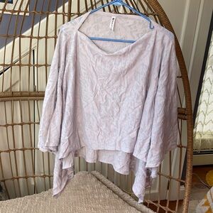 Fabletics OS Soft Sheer Lilac Lavender Layering Loose Top Blouse